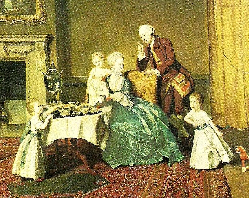 Johann Zoffany lord willoughby and his family, c. oil painting image